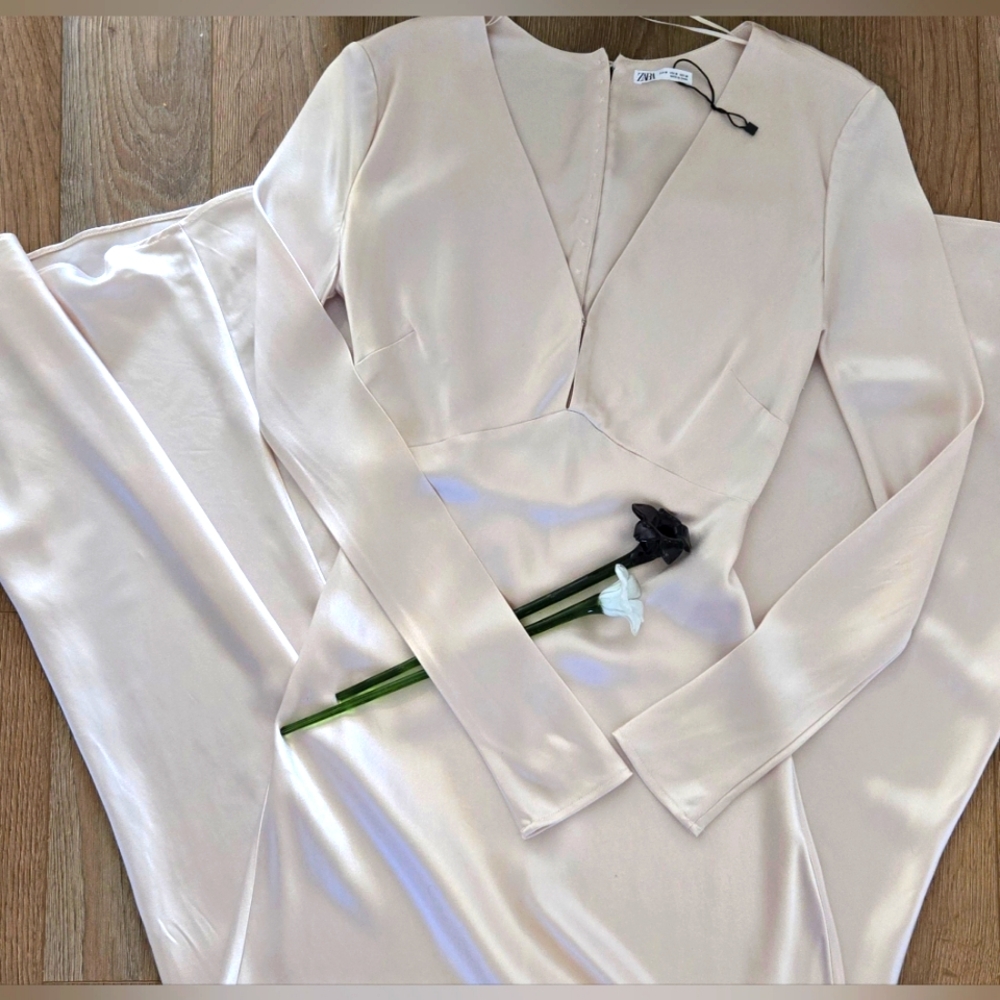 NWOT - ZARA Champagne Coloured Wedding or Formal Dress